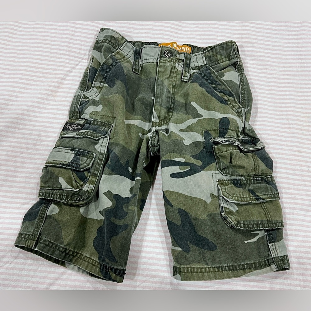 Lee Green Camouflage Cargo Shorts Casual Utilitarian